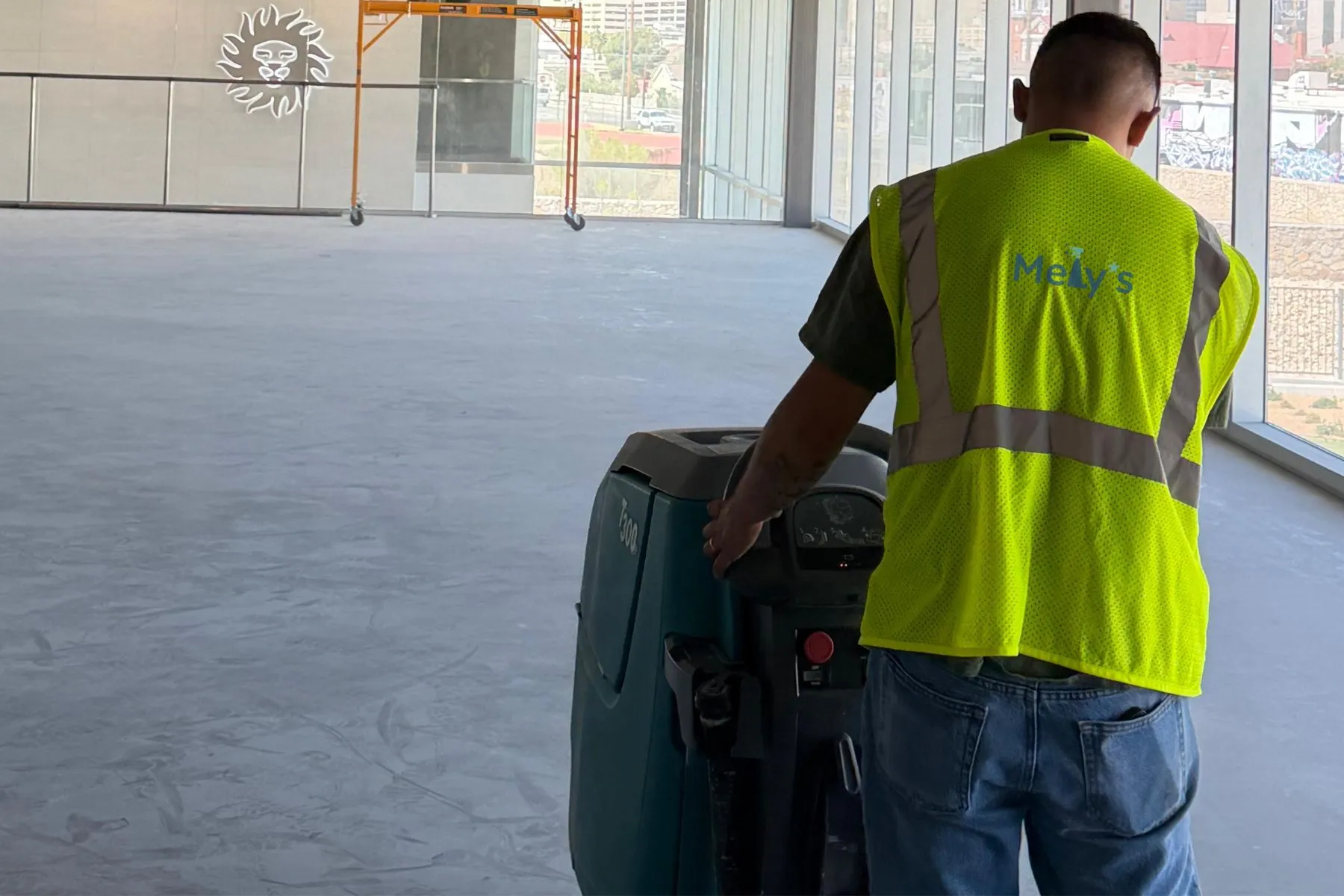 Warehouse floor being serviced