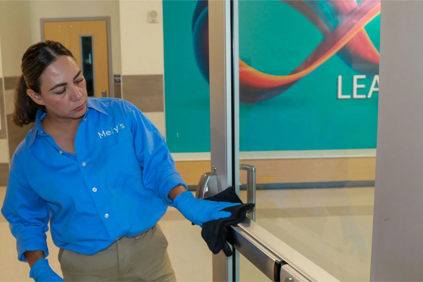 Mely's crew servicing an office after hours